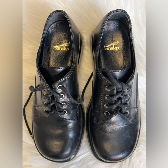 Dansko Black Platform Chunky Oxford Shoe School Shoes Y2K look Size 5.5 - Picture 7 of 9